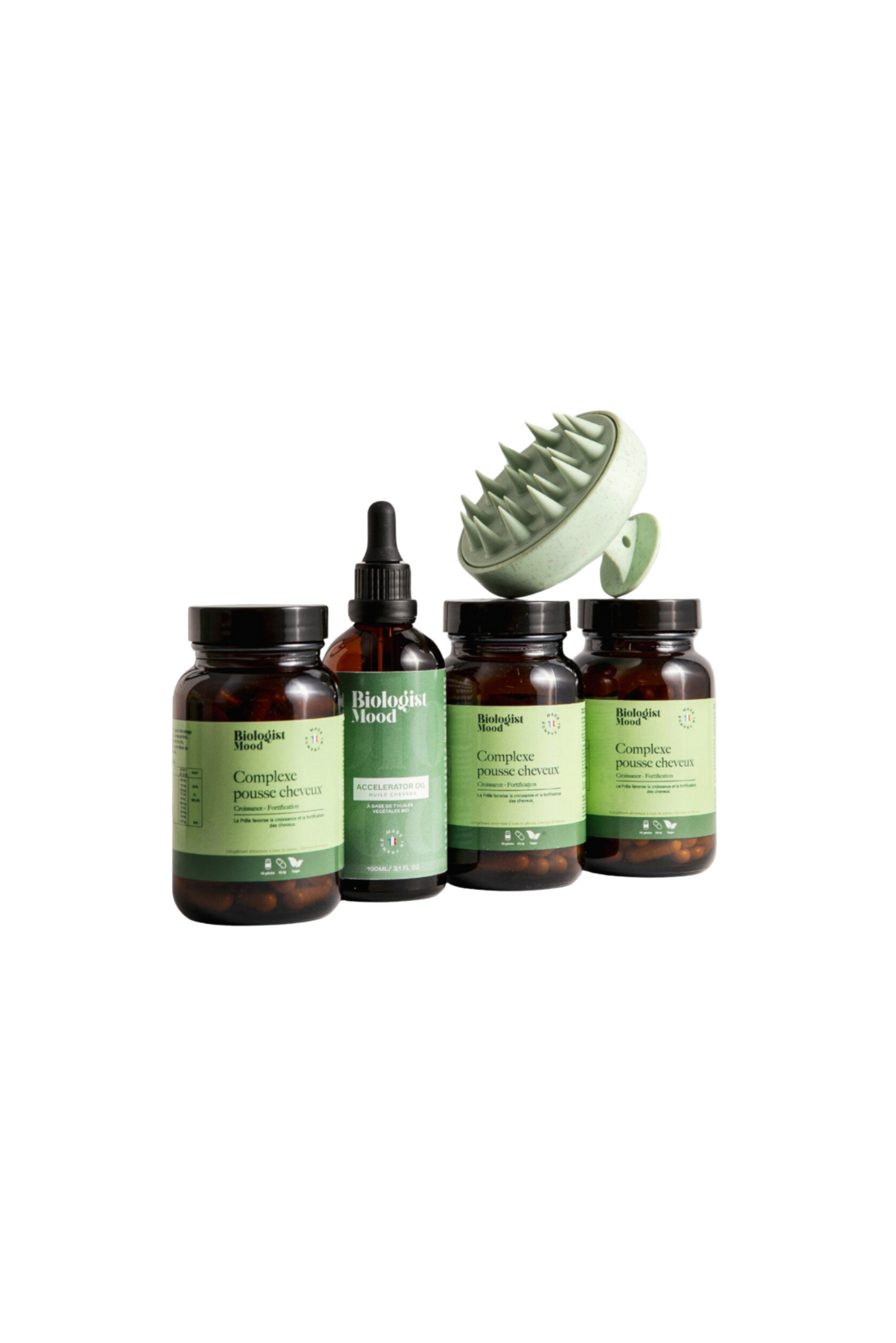 Pousse In & Out – 3 mois de cure + Accelerator Oil & brosse stimulante