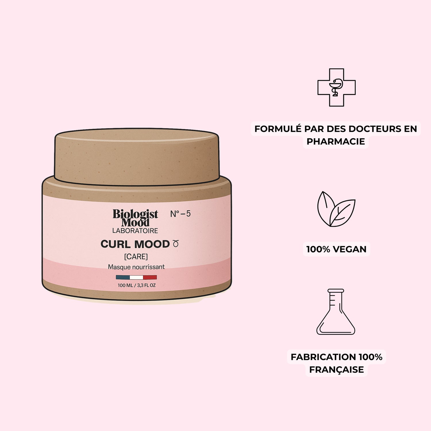 Masque Curl Mood - Soin 3-en-1 pour cheveux bouclés et frisés