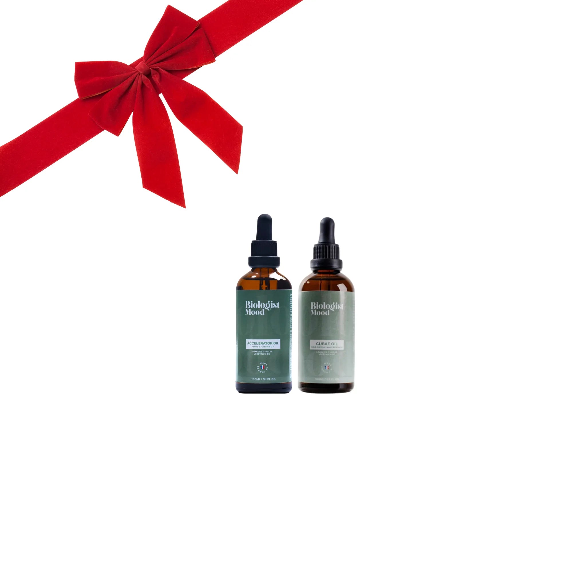 Duo réparation hiver : huile pousse cheveux + réparatrice SOS - accelerator oil + curae oil