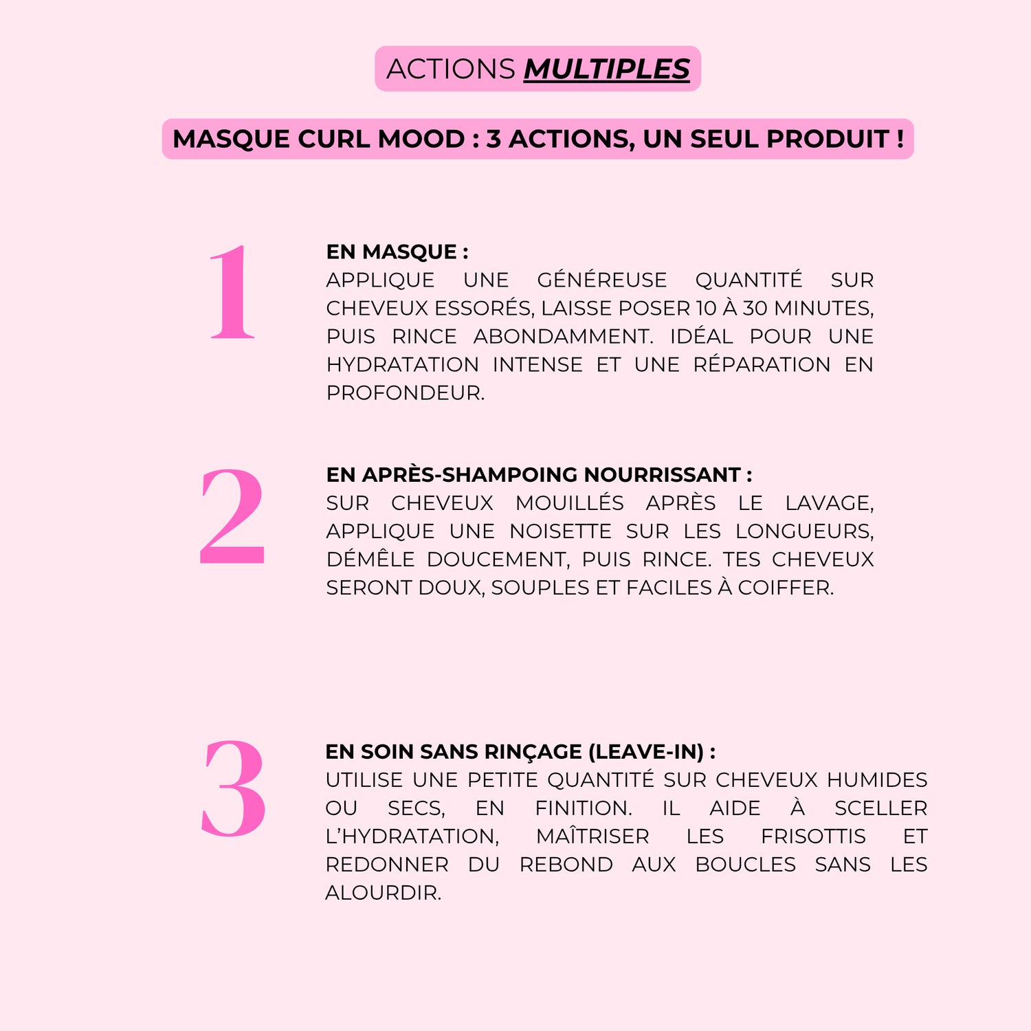 Masque Curl Mood - Soin 3-en-1 pour cheveux bouclés et frisés