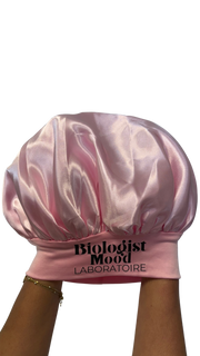 Bonnet en satin anti-frisotis rose Biologist Mood
