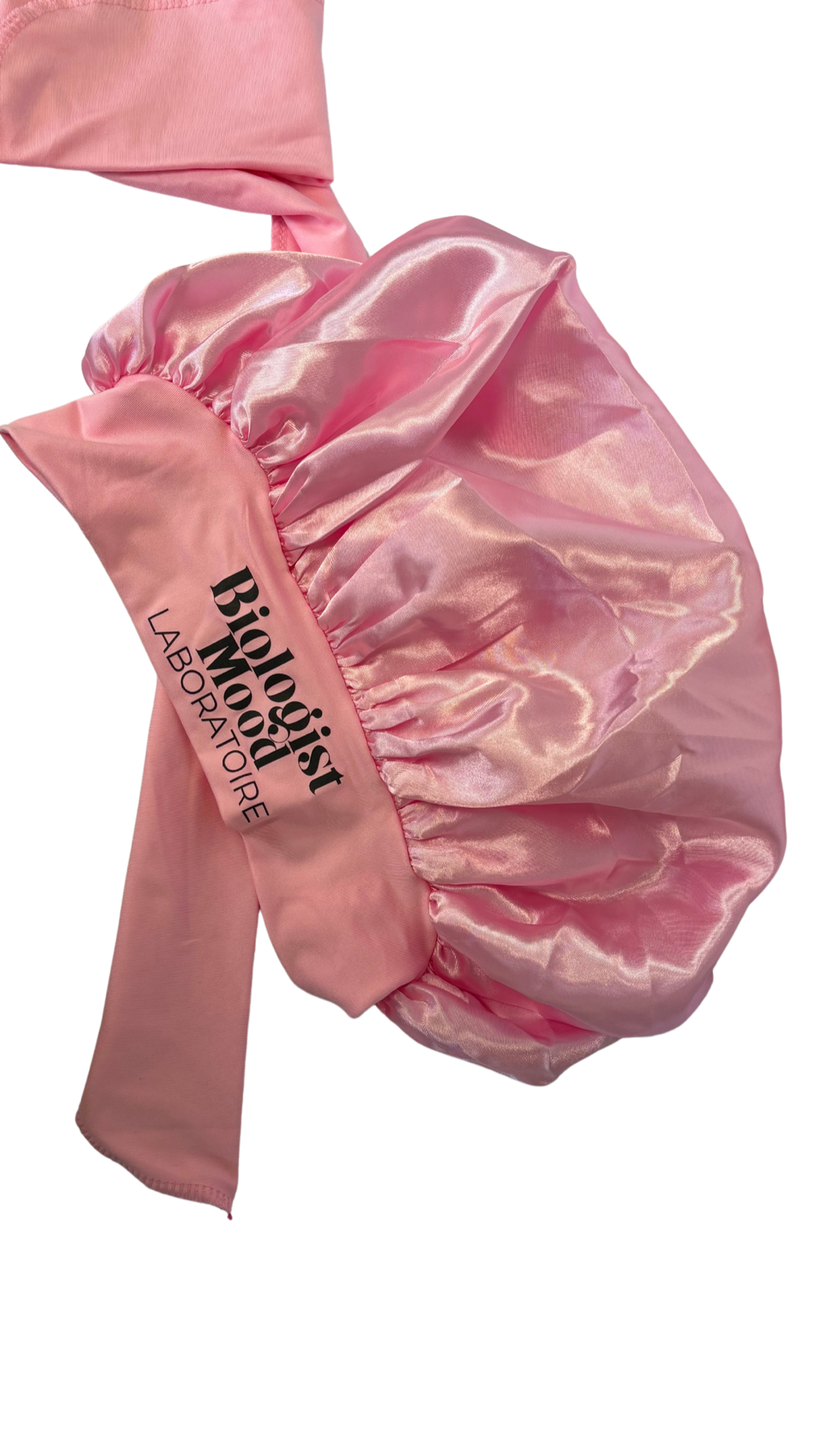 Bonnet en satin anti-frisotis rose Biologist Mood