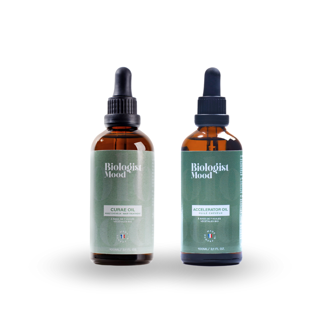 Duo réparation hiver : huile pousse cheveux - accelerator oil + curae oil