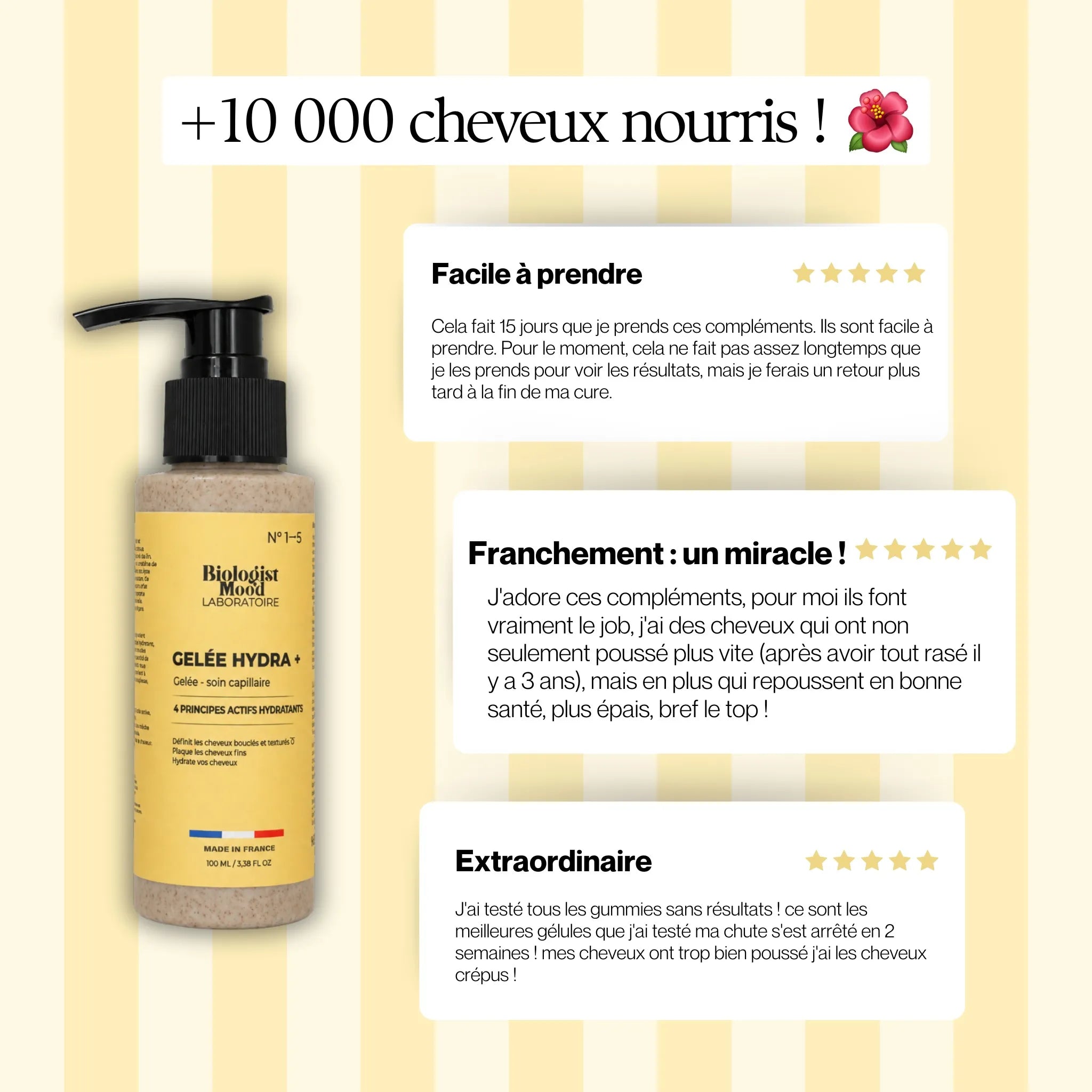 Avis sur la gelée capillaire hydratante Hydra Plus pour cheveux bouclés et crépus, idéale pour hydrater, définir les boucles et limiter les frisottis