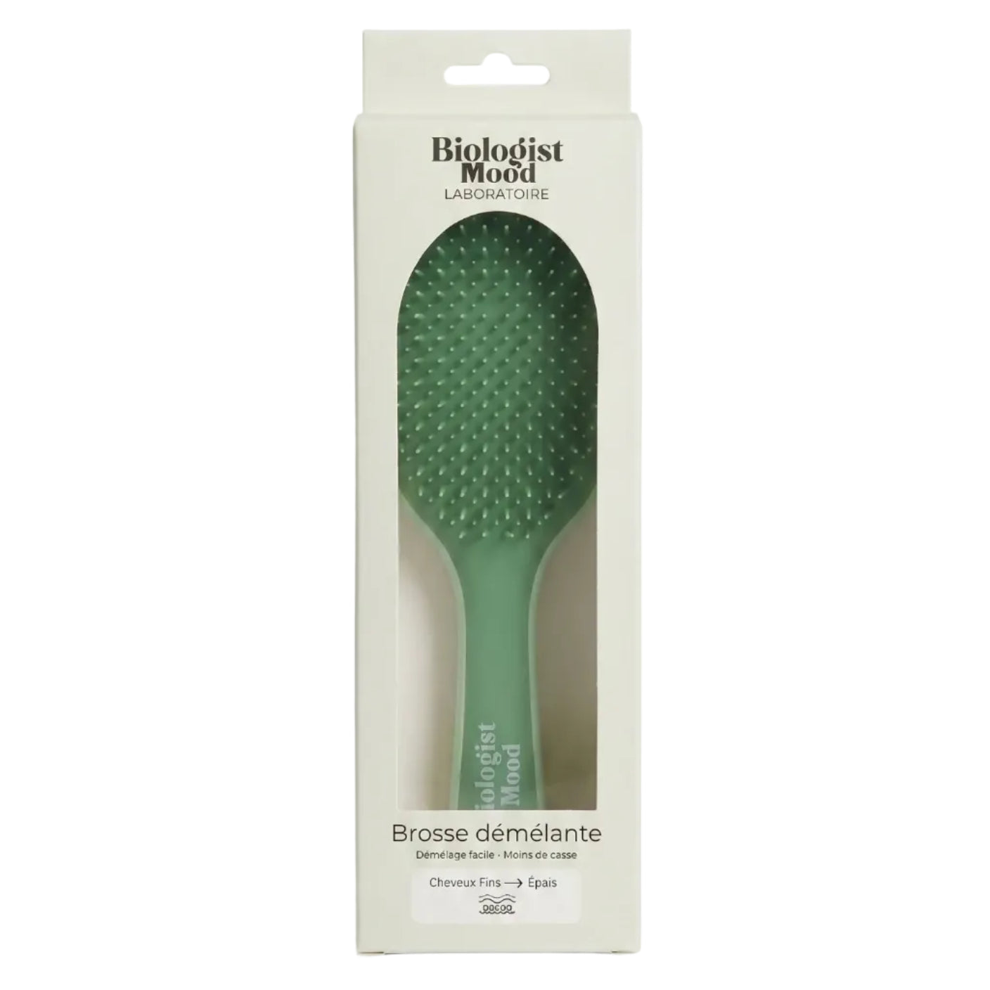 Brosse démêlante Biologist Mood pour cheveux fins à épais, réduit la casse et démêle les cheveux en douceur.
