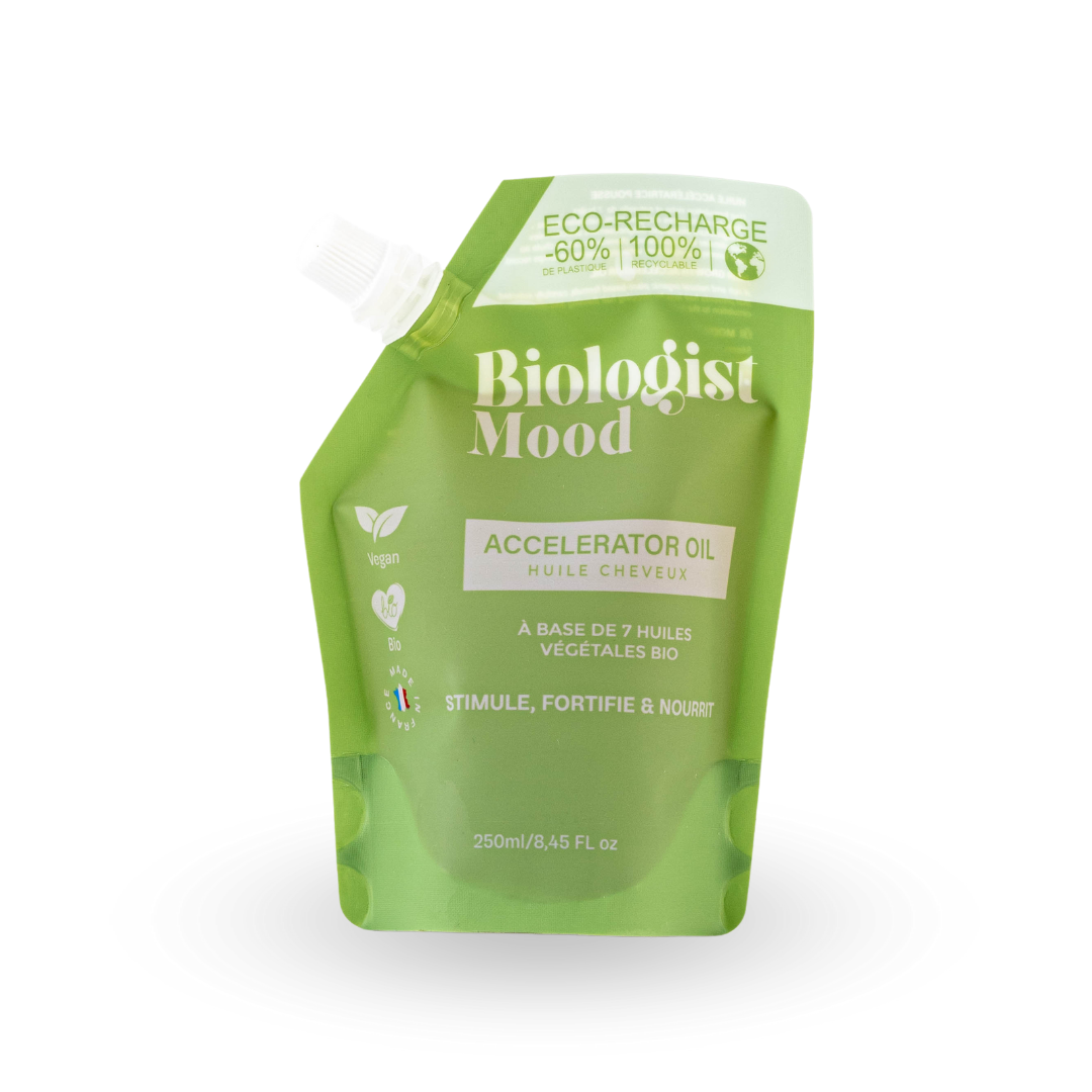 Éco-recharge huile naturelle pousse cheveux pour tous types de cheveux