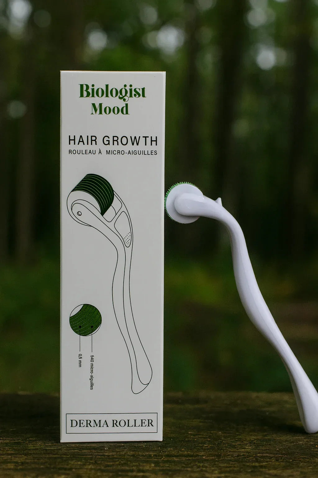 Dermaroller cheveux Biologist Mood pour stimuler la pousse des cheveux et améliorer la densité capillaire
