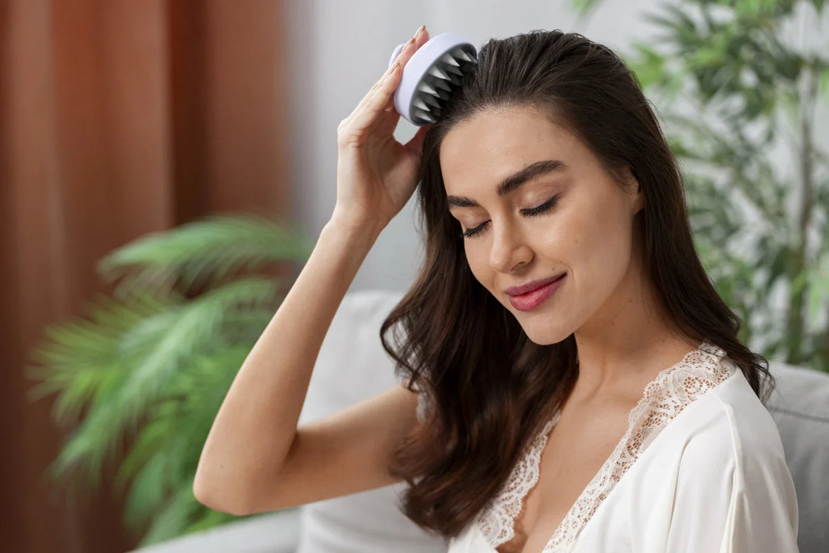 Cuir chevelu sain grâce à un massage régulier pour stimuler les racines des cheveux