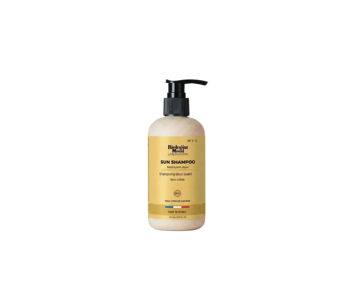 Flacon de shampoing sans sulfate Biologist Mood pour nettoyer les cheveux en douceur