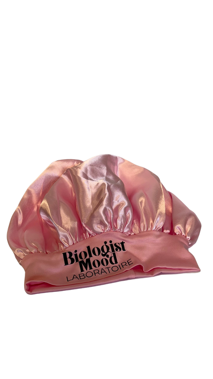 Bonnet en satin anti-frisotis rose Biologist Mood