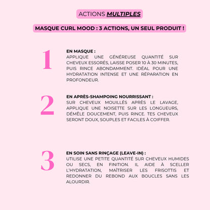 Masque Curl Mood - Soin 3-en-1 pour cheveux bouclés et frisés