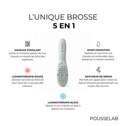 brosse luminothérapie 5 en 1 + Sérum pousse OFFERT !