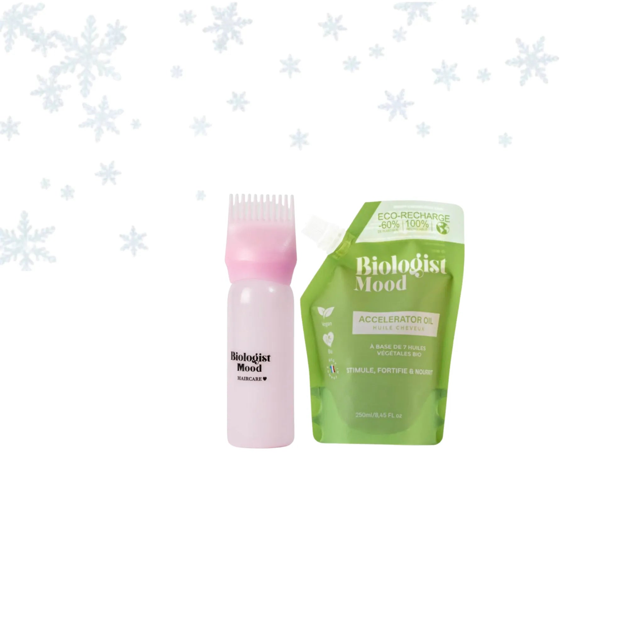 Éco-recharge huile pousse cheveux Biologist Mood 250 ml avec applicateur capillaire pour stimuler la repousse et réduire la chute
