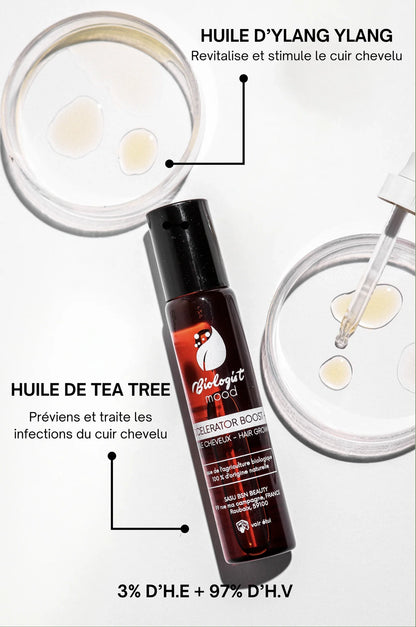 Accelerator Boost Biologist Mood, huile pousse cheveux et barbe naturelle pour stimuler la pousse de cheveux
