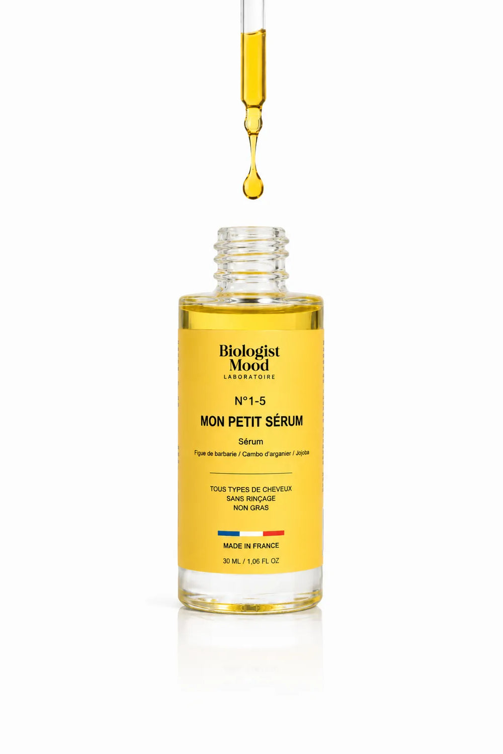 Mon Petit Sérum Biologist Mood avec pipette, sérum capillaire nourrissant pour tous types de cheveux, sans rinçage et non gras