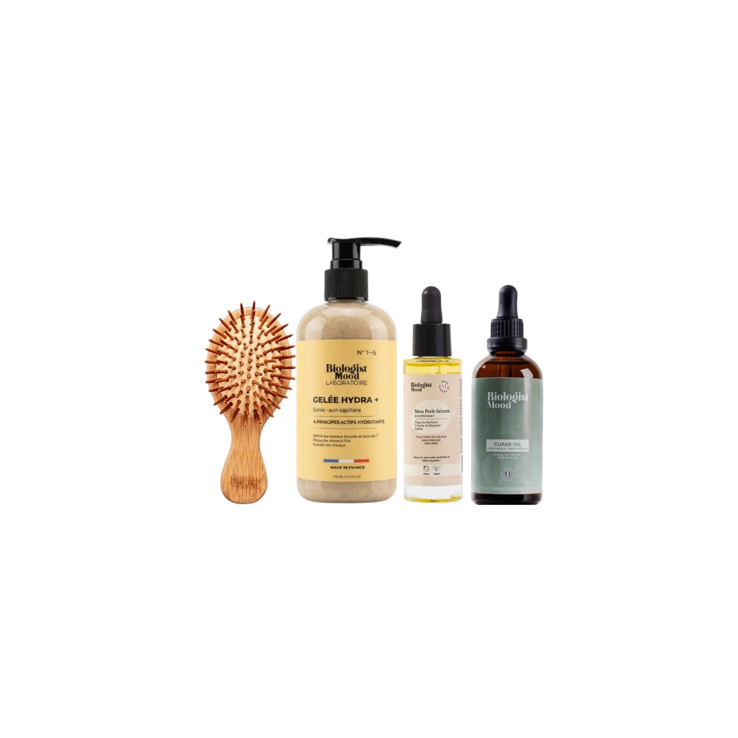 Pack Réparation Intense Biologist Mood avec brosse en bambou offerte – soin réparateur pour cheveux secs, abîmés et cassants
