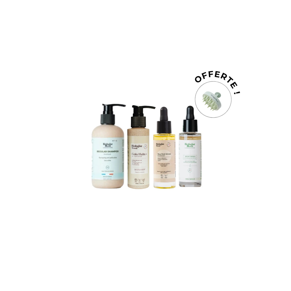 Protocole anti-pellicule et irritation Biologist Mood pour apaiser le cuir chevelu, éliminer les pellicules et réduire les démangeaisons
