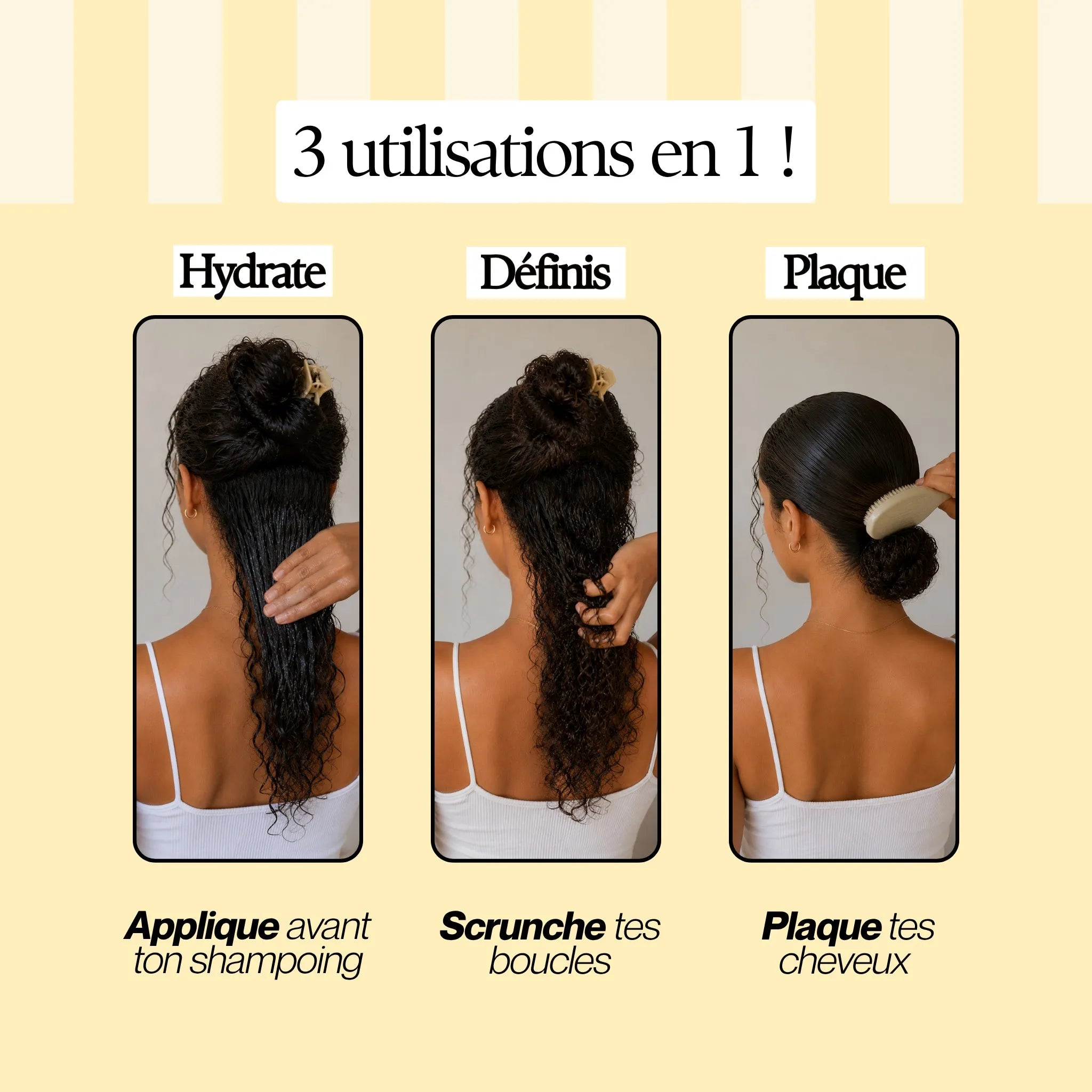 Gelée capillaire multifonction pour hydrater les cheveux bouclés, définir les boucles et plaquer les cheveux sans effet gras

