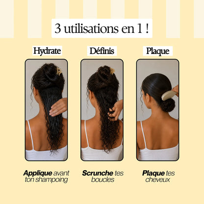 Gelée capillaire multifonction pour hydrater les cheveux bouclés, définir les boucles et plaquer les cheveux sans effet gras
